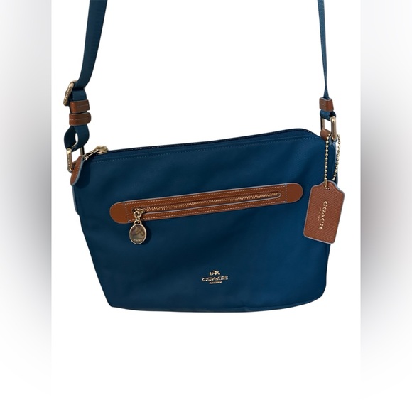 Coach Blue & Brown Sawyer 37239 Crossbody Bag